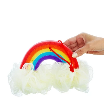 Juvale 3 Pack Rainbow Loofah Body Scrubber, Kids Bath Sponge - Image 2