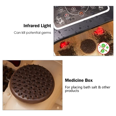 Costway All-In-One Foot Spa Bath Massager Tem/Time Set Heat Vibration W/4 Roller - Image 8