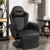 Costway Massage Gaming Recliner Reclining Racing Chair Swivel BlackGrayBlueRed Pink