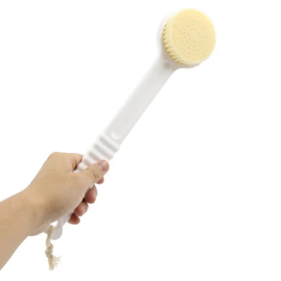Unique Bargains Soft Bristle Anti Slip Handle Shower Body Rubbing Brush Exfoliating Scrub Tool White - Image 2