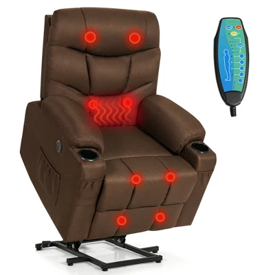 Costway Electric Power Lift Recliner Chair Living Room Sofa Chair With Massage & Heating - Image 10