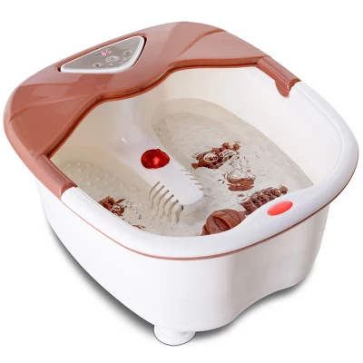 Costway Foot Spa Bath Massager LCD Display Temperature Control Heat Infrared Bubbles Brown - Image 3