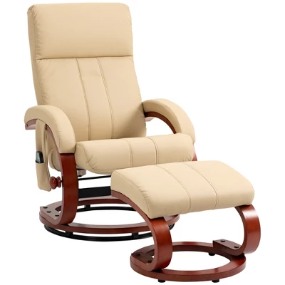 HOMCOM Recliner Chair With Ottoman, Electric Faux Leather Swivel Reclining Chair With 10 Vibration Points, 5 Massage Mode, Remote Control - Image 7