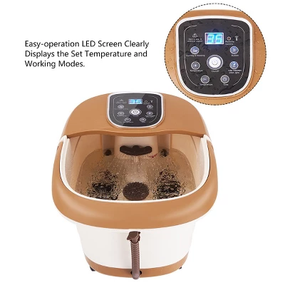 All-In-One Foot Spa Bath Massager Tem/Time Set Heat Bubble Vibration W/6 Roller - Image 5