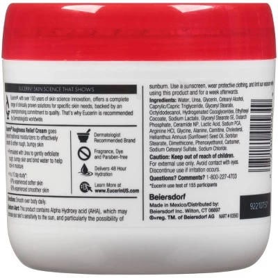 Eucerin Roughness Relief Cream Fragrance Free Body Cream For Dry Skin - 16oz