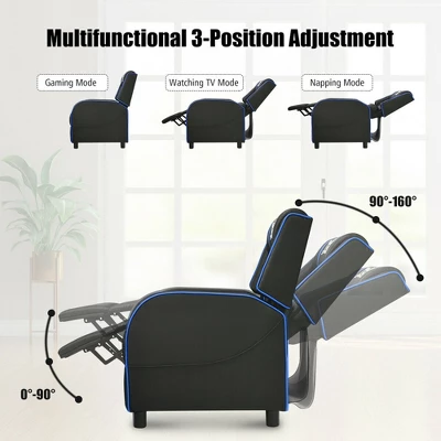 Costway Massage Gaming Recliner Chair Racing Single Lounge Sofa Home Theater Seat - Image 5