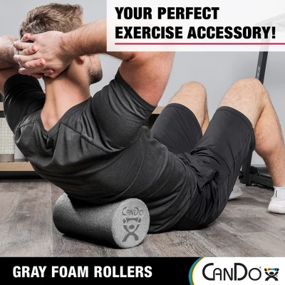 CanDo Plus Round Gray Exercise Fitness Foam Rollers For Muscle Restoration, Massage Therapy, Sport Recovery And Physical Therapy - Image 2