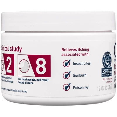 CeraVe Itch Relief Moisturizing Cream For Dry And Itchy Skin Unscented - 12 Fl Oz - Image 3