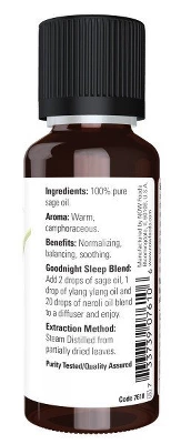 Now Foods Sage Oil 1 Oz EssOil