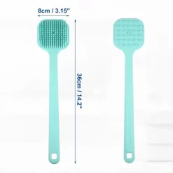 Unique Bargains Soft Silicone Bath Brush Non-Slip Back Scrubber With Long Handle For Men And Women