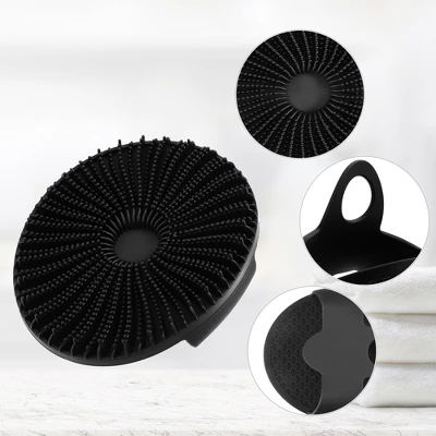 Unique Bargains Circle Silicone Scrubber Bath Brush - Image 2