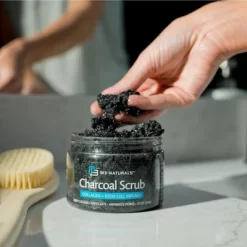 Charcoal Body Scrub, Exfoliating Body Scrub, M3 Naturals, 12oz