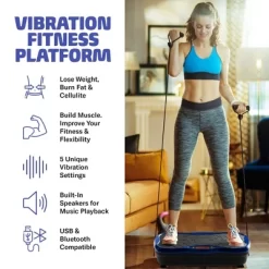 Belmint Vibration Platform Exercise Machine With 2 Resistance Bands