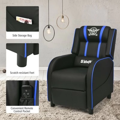 Costway Massage Gaming Recliner Chair Racing Single Lounge Sofa Home Theater Seat - Image 9