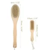 Unique Bargains Dry Brushing Body Brush Set Dual Sided Long Handle Back Scrubber For Wet Dry Brown