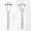 Unique Bargains Silicone Body Scrubber Massage Back Washer Body Shower With Long Handle Gray