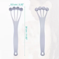 Unique Bargains Silicone Body Scrubber Massage Back Washer Body Shower With Long Handle Gray