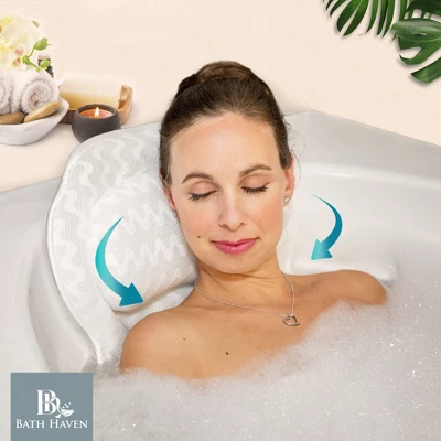 Bath Haven Ergonomic Bath Pillow For Head And Shoulders