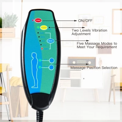 Costway Electric Massage Chair Vibrating Velvet Sofa W/Ottoman And Remote Control Gray - Image 8