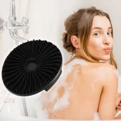 Unique Bargains Circle Silicone Scrubber Bath Brush