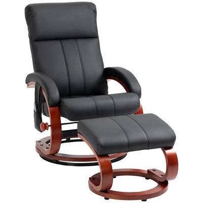 HOMCOM Recliner Chair With Ottoman, Electric Faux Leather Swivel Reclining Chair With 10 Vibration Points, 5 Massage Mode, Remote Control - Image 6
