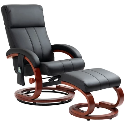 HOMCOM Recliner Chair With Ottoman, Electric Faux Leather Swivel Reclining Chair With 10 Vibration Points, 5 Massage Mode, Remote Control - Image 3