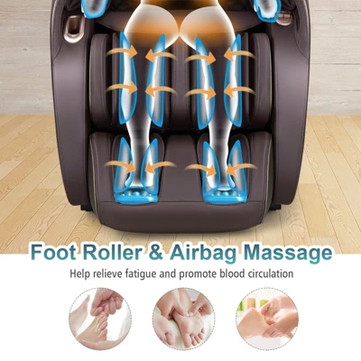 Relaxe Zero Gravity Shiatsu Massage Chair With Heating (SL-Track) Brown/Coffee - Image 3