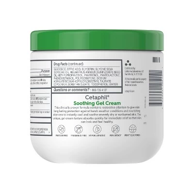 Cetaphil Soothing Gel Cream With Aloe Unscented - 16oz - Image 3