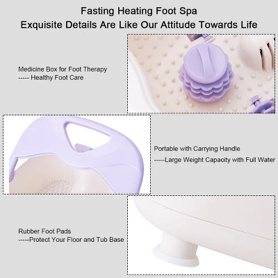 Costway Foot Spa Bath Massager LCD Display Temperature Control Heat Infrared Bubbles Purple - Image 7