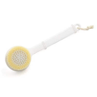 Unique Bargains Nylon Soft Bristle Plastic Curved Handlebar Back Brush Bath Shower Scrubber - Image 2