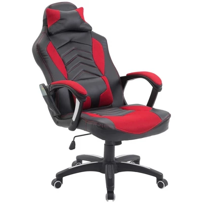 HOMCOM 6 Vibrating Point Massage Computer Gaming Chair 5 Modes, Racing Style Heated Desk Chair Swivel Rolling Chair With Headrest - Image 3