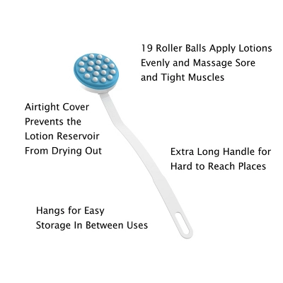Fleming Supply Long-Handled Roll-On Lotion Applicator Dispenser - Blue/White - Image 2
