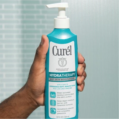 Curel Hydra Therapy Itch Defense In Shower Wet Skin Lotion, Advanced Ceramide Complex Moisturizer Unscented - 12 Fl Oz - Image 2