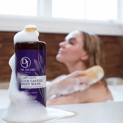 Dr Jacobs Naturals Rich Castile Lavender Body Wash Hypoallergenic Vegan Sulfate-Free Paraben-Free Dermatologist Recommended 32oz - Lavender - Image 4