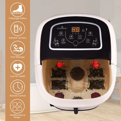 Costway All-In-One Foot Spa Bath Massager Tem/Time Set Heat Vibration W/4 Roller - Image 4