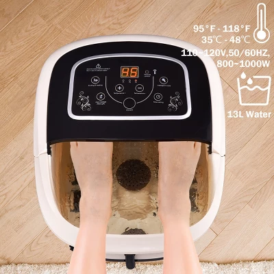 Costway All-In-One Foot Spa Bath Massager Tem/Time Set Heat Vibration W/4 Roller - Image 5