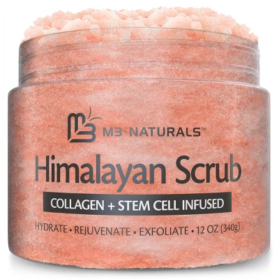 Himalayan Salt Body Scrub, Exfoliating Body Scrub, M3 Naturals, 12oz - Image 6