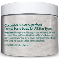 Superfood Body Scrub, Exfoliating Body Scrub, M3 Naturals, Cucumber & Aloe, 12oz