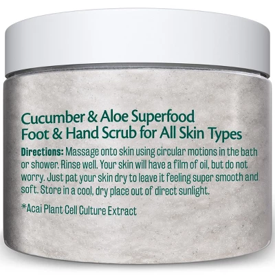 Superfood Body Scrub, Exfoliating Body Scrub, M3 Naturals, Cucumber & Aloe, 12oz