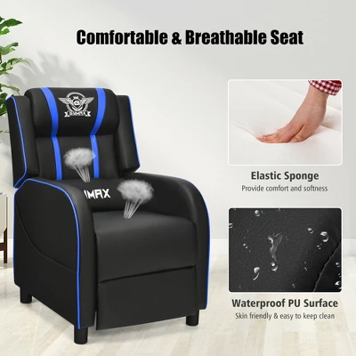 Costway Massage Gaming Recliner Chair Racing Single Lounge Sofa Home Theater Seat - Image 7