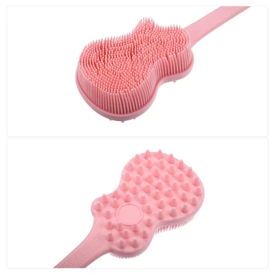 Unique Bargains Shower Back Long Handle Silicone Scrubber Bath Brush - Image 2