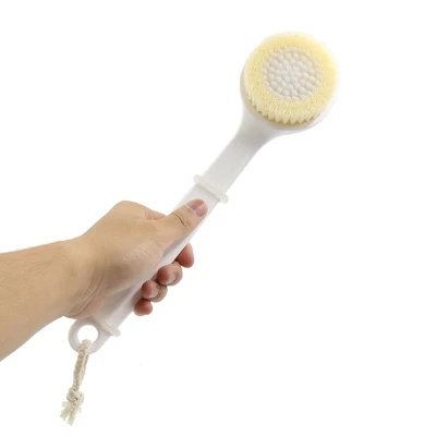 Unique Bargains Nylon Soft Bristle Plastic Curved Handlebar Back Brush Bath Shower Scrubber - Image 3