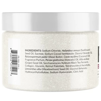 Probiotic Body Scrub With Kombucha, Collagen, Sea Salt & Sugar, Exfoliate Hydrate & Polish Skin, Pure Biology, 12oz