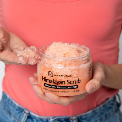 Himalayan Salt Body Scrub, Exfoliating Body Scrub, M3 Naturals, 12oz