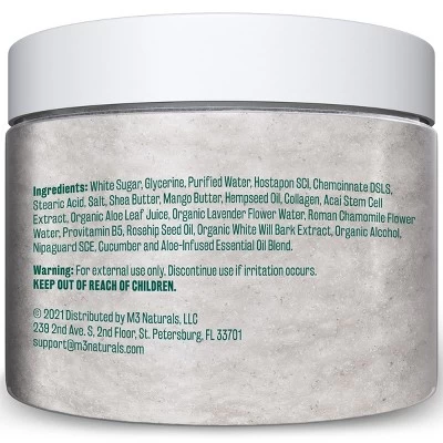 Superfood Body Scrub, Exfoliating Body Scrub, M3 Naturals, Cucumber & Aloe, 12oz - Image 2
