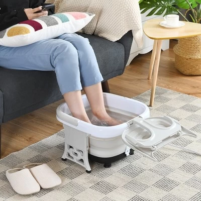 Costway Bath Foot Spa Massager W/ Bubble Red Light Timer Heat Gray - Image 8