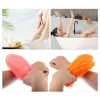 Unique Bargains Bath Massage Pad Back Scrubber Back Brush Exfoliate Feet Scrubber With Suction Cups TPR Pink Orange 2Pcs
