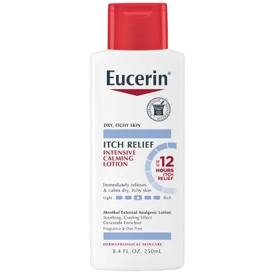 Eucerin Itch Relief Intensive Calming Lotion For Sensitive Dry Skin Unscented - 8.4 Fl Oz
