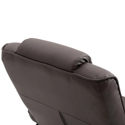 HOMCOM Massaging Faux Leather Recliner Chair And Ottoman Set, Swivel Vibration Massage Lounge Chair With Remote Control For Living Room, Bedroom, Or Office - Image 5