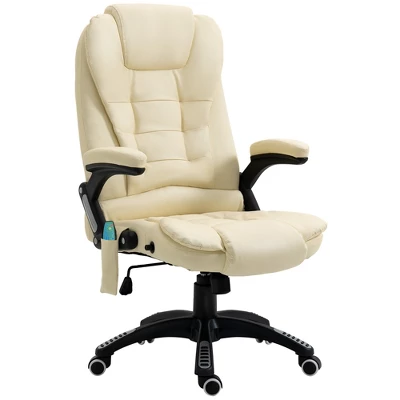 HOMCOM High Back Executive Massage Office Chair With 6 Point Vibration, 5 Modes, Faux Leather Heated Reclining Desk Chair - Image 9